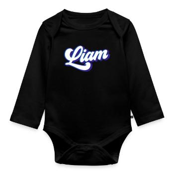 Liam | Farben änderbar - Baby Bio-Langarm-Body - Schwarz - Vorne