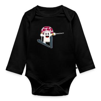 Pilz Skier Ski Sports d’hiver - Body Bébé bio manches longues - noir - Devant