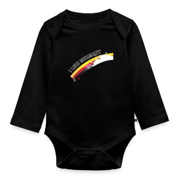 i like Germany with Milk - Organic Longsleeve Baby Bodysuit - black - Front