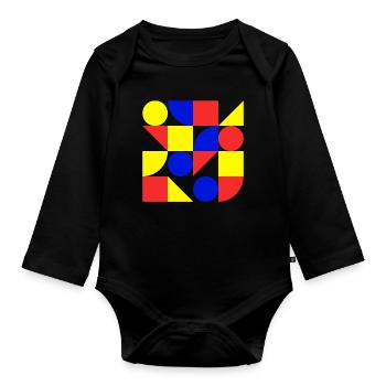 form, geometry, art, Bauhaus - Organic Longsleeve Baby Bodysuit - black - Front