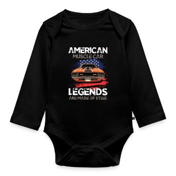 American Muscle Car Legends Are Made of Steel - Baby Bio-Langarm-Body - Schwarz - Vorne