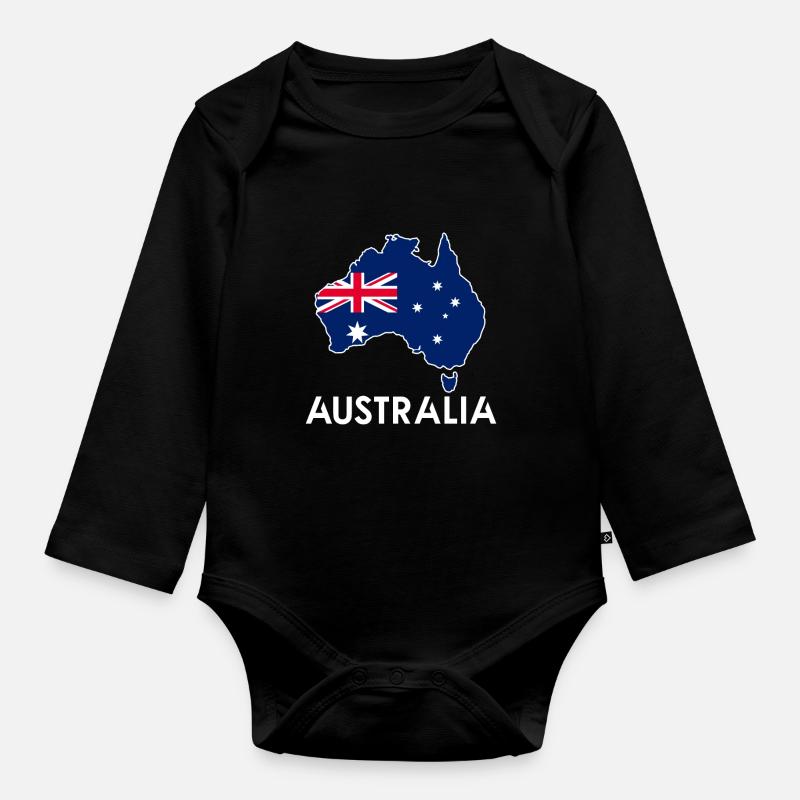 Australie - Body Bébé bio manches longues - noir