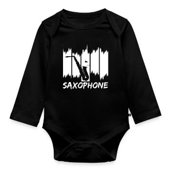 Croquis de saxophone - Body Bébé bio manches longues - noir - Devant