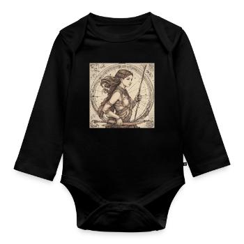 Zodiaque Sagittaire - Body Bébé bio manches longues - noir - Devant