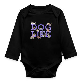 Chien animal préféré chiot animaux de compagnie jouet en peluche - Body Bébé bio manches longues - noir - Devant