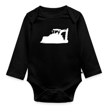 Opérateur d’excavatrice et d’équipement de construction Silhouette – - Body Bébé bio manches longues - noir - Devant
