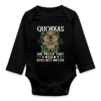Quokkas are proof - Organic Longsleeve Baby Bodysuit - black - Front