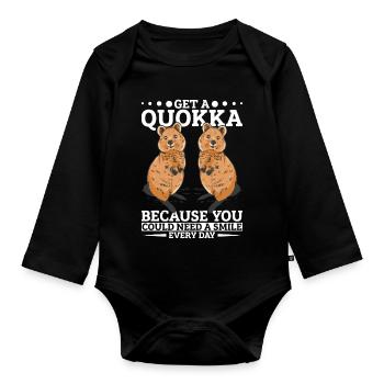 Obtenez un quokka - Body Bébé bio manches longues - noir - Devant
