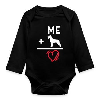 Pets Heart Statement Dog Stuffed Animal Animals - Organic Longsleeve Baby Bodysuit - black - Front