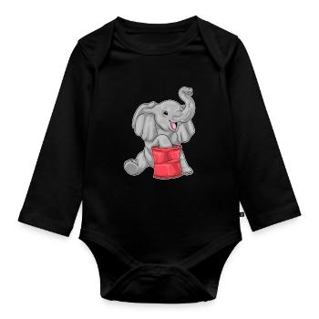 Chips d’éléphant - Body Bébé bio manches longues - noir - Devant