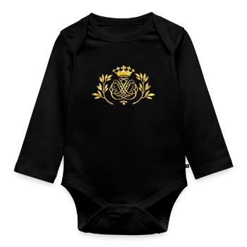 Bach Siegel / Monogramm / Wappen / Insignien, gold - Baby Bio-Langarm-Body - Schwarz - Vorne