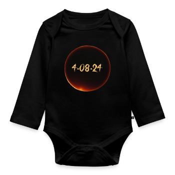 Eclipse de Soleil 2024 - Body Bébé bio manches longues - noir - Devant