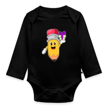 Forfait de Noël crayon - Body Bébé bio manches longues - noir - Devant