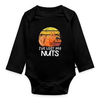 I 've lost my nuts - Baby Bio-Langarm-Body - Schwarz - Vorne