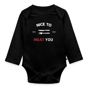 Nice to meat you - Body Bébé bio manches longues - noir - Devant