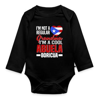 Puerto Rico Flagge | Puerto Ricaner Geschenkideen - Baby Bio-Langarm-Body - Schwarz - Vorne