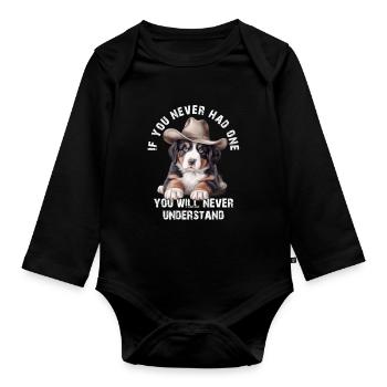 Bouvier bernois - Body Bébé bio manches longues - noir - Devant