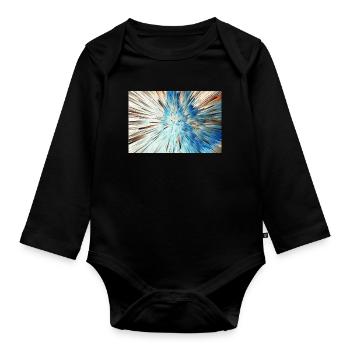 Radiale Blaue Explosion - Baby Bio-Langarm-Body - Schwarz - Vorne