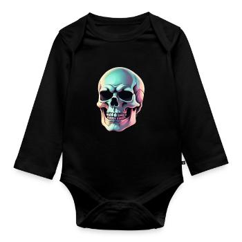 Printflow Skull - Baby Bio-Langarm-Body - Schwarz - Vorne