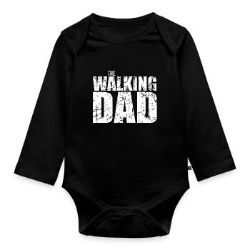 The Walking Dad - Baby Bio-Langarm-Body - Schwarz - Vorne