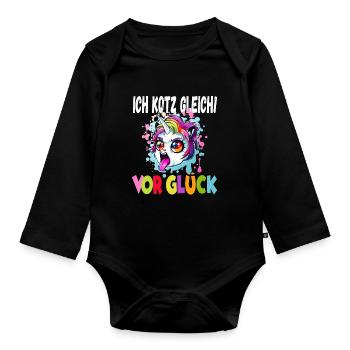 Ich Kotz Gleich Vor Glück - Baby Bio-Langarm-Body - Schwarz - Vorne