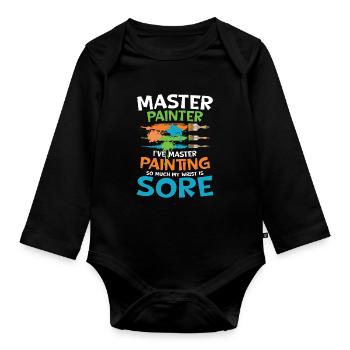 Master Painter I've Master Painting - Baby Bio-Langarm-Body - Schwarz - Vorne