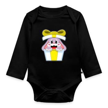 Forfait Noël lapin - Body Bébé bio manches longues - noir - Devant