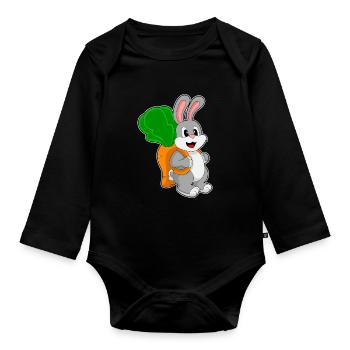 École de sac à dos lapin étudiant - Body Bébé bio manches longues - noir - Devant