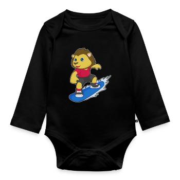 Löwe Snowboarder Snowboard - Body Bébé bio manches longues - noir - Devant