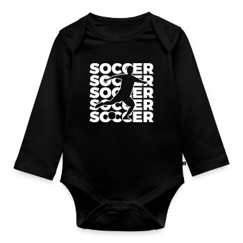 Fußballer - Baby Bio-Langarm-Body - Schwarz - Vorne