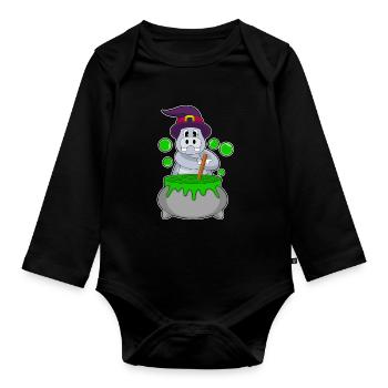 Nilpferd Hexe Zaubertrank - Baby Bio-Langarm-Body - Schwarz - Vorne