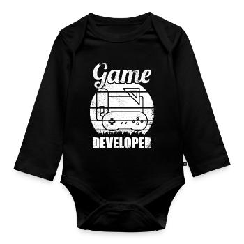 Games Developer - Organic Longsleeve Baby Bodysuit - black - Front