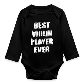 Bester Geigenspieler aller Zeiten - Baby Bio-Langarm-Body - Schwarz - Vorne