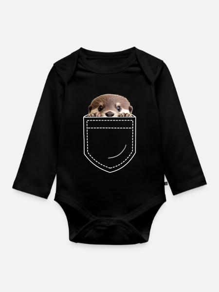 Otter - Baby Bio-Langarm-Body - Schwarz