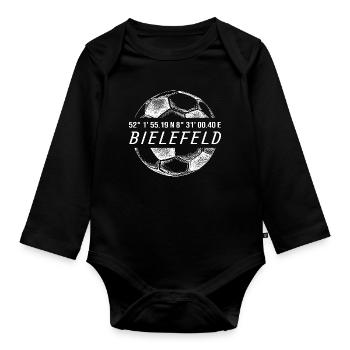 Koordinaten Bielefeld - Baby Bio-Langarm-Body - Schwarz - Vorne