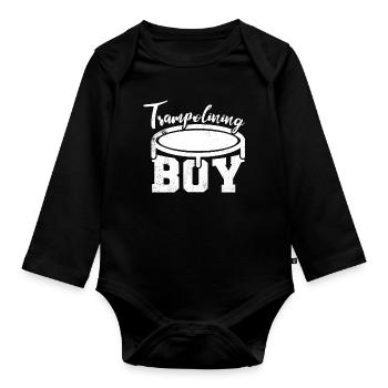 Trampolinspringer Junge - Baby Bio-Langarm-Body - Schwarz - Vorne