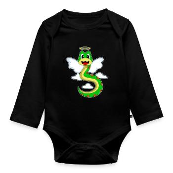 Snake Angel Wings - Organic Longsleeve Baby Bodysuit - black - Front