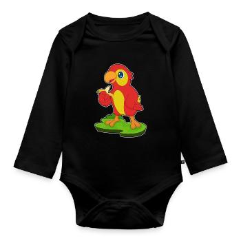 Parrot Banana - Body Bébé bio manches longues - noir - Devant