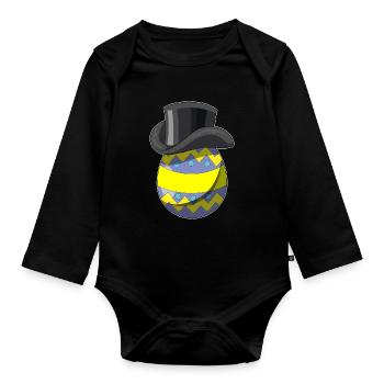 Osterei Ostern Zauberer - Baby Bio-Langarm-Body - Schwarz - Vorne