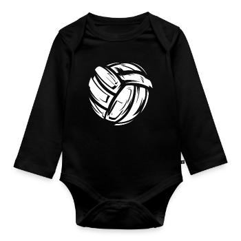 Volleyball Symbol Stoffe Material weiß Spiel icon - Baby Bio-Langarm-Body - Schwarz - Vorne
