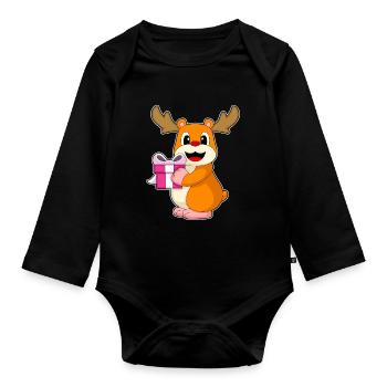 Forfait de Noël hamster - Body Bébé bio manches longues - noir - Devant