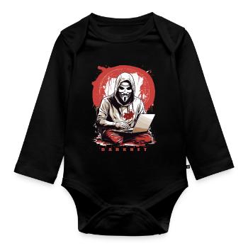 Anonymous Hacker - Baby Bio-Langarm-Body - Schwarz - Vorne