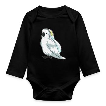 Papagei Braut Schleier Hochzeit - Baby Bio-Langarm-Body - Schwarz - Vorne