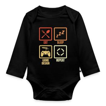 Game Designer Schedule - Organic Longsleeve Baby Bodysuit - black - Front