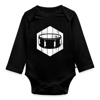 Side drum - Organic Longsleeve Baby Bodysuit - black - Front