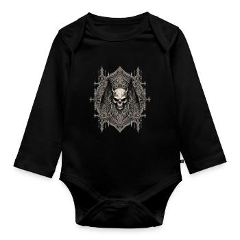 Gothik Okkult Satan Gotik Schwarze Szene Wicca - Baby Bio-Langarm-Body - Schwarz - Vorne