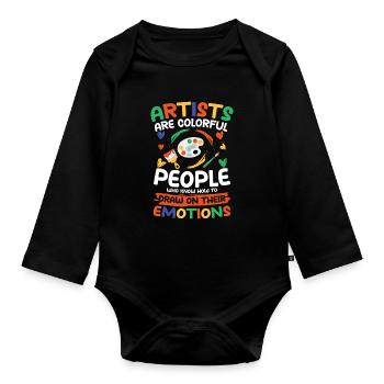Artists Are Colorful People Draw On Their Emotion - Baby Bio-Langarm-Body - Schwarz - Vorne