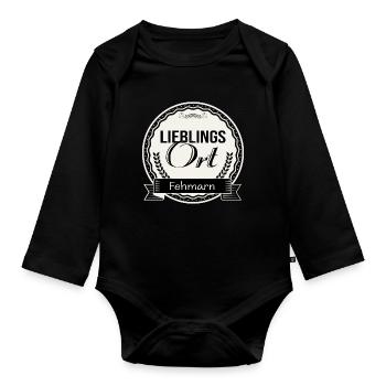 Lieblingsort Fehmarn - Baby Bio-Langarm-Body - Schwarz - Vorne