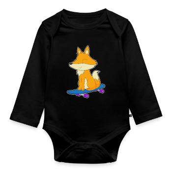 Fox Skater Skateboard Sport - Body Bébé bio manches longues - noir - Devant
