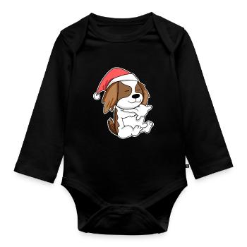 Cavalier King Charles Spaniel chien Animal - Body Bébé bio manches longues - noir - Devant